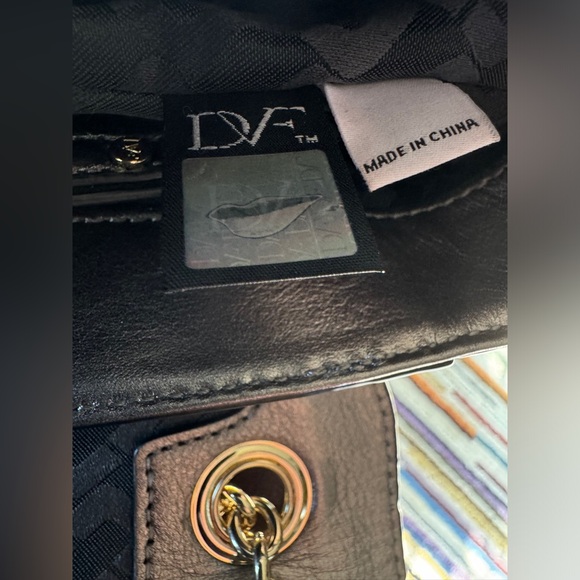 Diane Von Furstenberg Gray Leather Chain Shoulder Crossbody Handbag - Picture 12 of 16